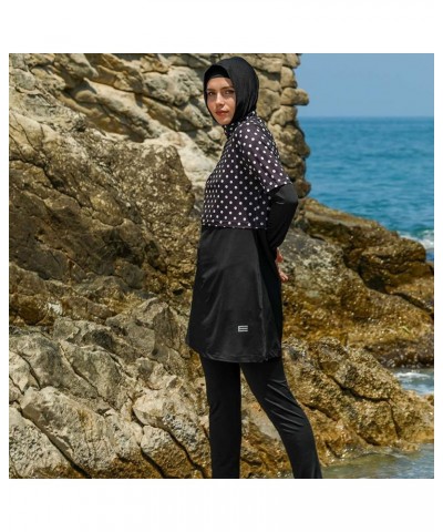 Islamic Long Sleeve Swimsuits for Women Modest Muslim 5 PCS | Full Cover Rash Guard Burkini | Arabic Swimwear Black Ii / M $2...