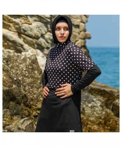 Islamic Long Sleeve Swimsuits for Women Modest Muslim 5 PCS | Full Cover Rash Guard Burkini | Arabic Swimwear Black Ii / M $2...