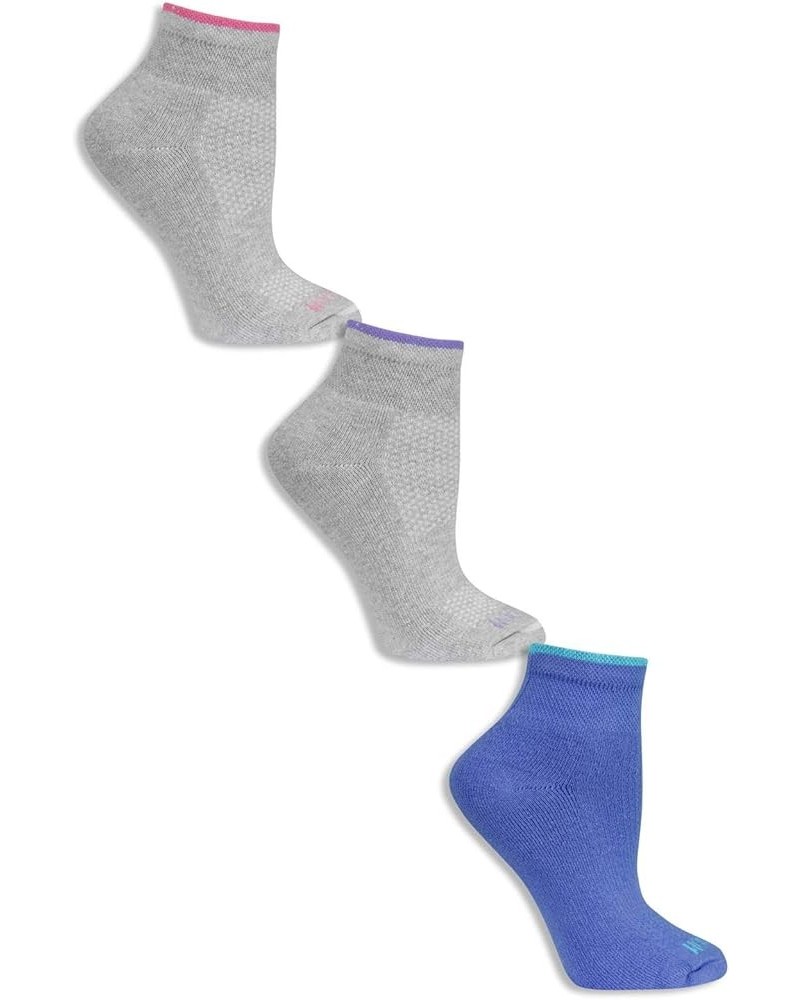 Womens 3 Pair Breathable Cotton Ankle Socks, Womens Size Grey $6.14 Activewear