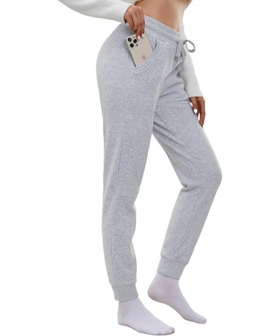 Sweatpants Women Fleece Lined Pants Snow Pants for Women Casual Winter Pants Warm Hiking Joggers with Pockets Fleece-light Gr...