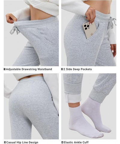 Sweatpants Women Fleece Lined Pants Snow Pants for Women Casual Winter Pants Warm Hiking Joggers with Pockets Fleece-light Gr...