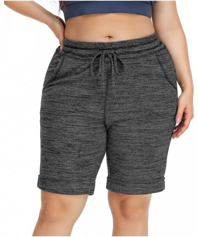 Women's Plus Size 10" Casual Yoga Sports Shorts Lounge Pajama Walking Athletic Shorts with Side Pockets Dard Gray $12.18 Acti...