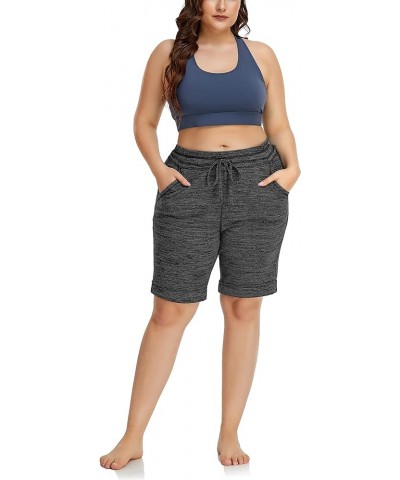 Women's Plus Size 10" Casual Yoga Sports Shorts Lounge Pajama Walking Athletic Shorts with Side Pockets Dard Gray $12.18 Acti...