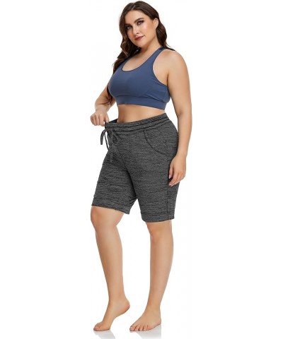 Women's Plus Size 10" Casual Yoga Sports Shorts Lounge Pajama Walking Athletic Shorts with Side Pockets Dard Gray $12.18 Acti...