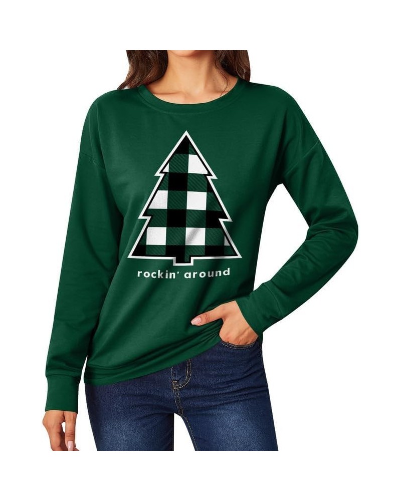 Christmas Women's Long Sleeve Graphic Sweatshirt Christmas Tree $12.25 Hoodies & Sweatshirts