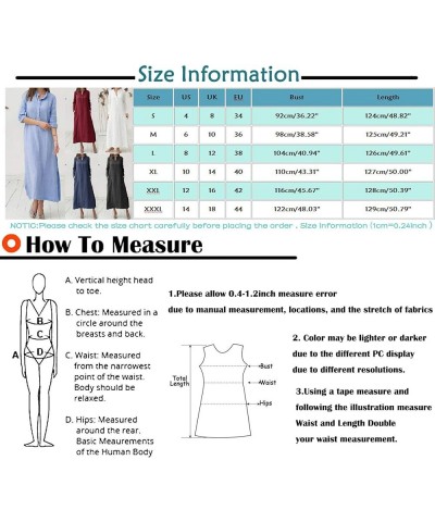 Plain Maxi Long Dress Women's Kaftan Cotton Long Sleeve Casaul Oversized Dress Aa1 Wine $10.01 Dresses