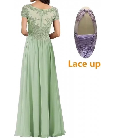 Lace Appliques Mother of The Bride Dresses Long Ruffles Chiffon Evening Dresses with Sleeves Mint Green $37.09 Dresses