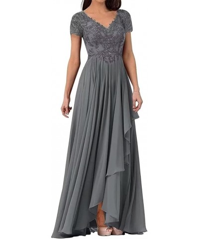 Lace Appliques Mother of The Bride Dresses Long Ruffles Chiffon Evening Dresses with Sleeves Mint Green $37.09 Dresses