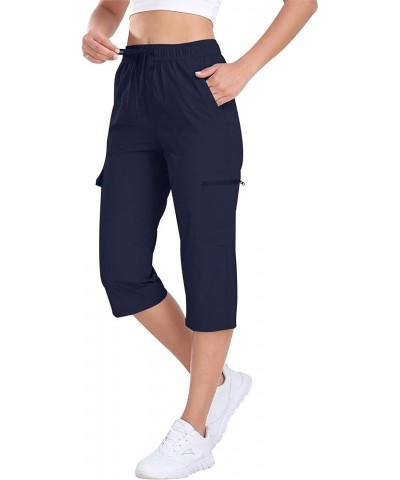 Women's Cargo Hiking Pants with Pockets Athletic Capris Pants for Women Quick Dry Lightweight Water Resistant A01 Navy $16.34...