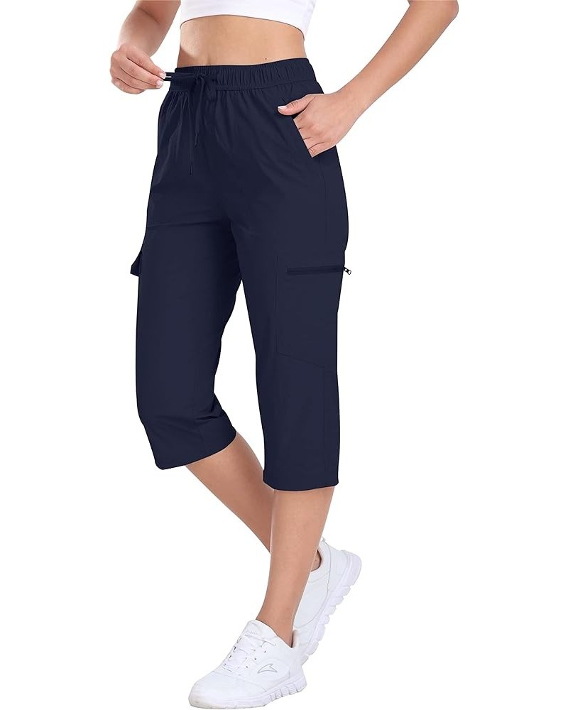 Women's Cargo Hiking Pants with Pockets Athletic Capris Pants for Women Quick Dry Lightweight Water Resistant A01 Navy $16.34...