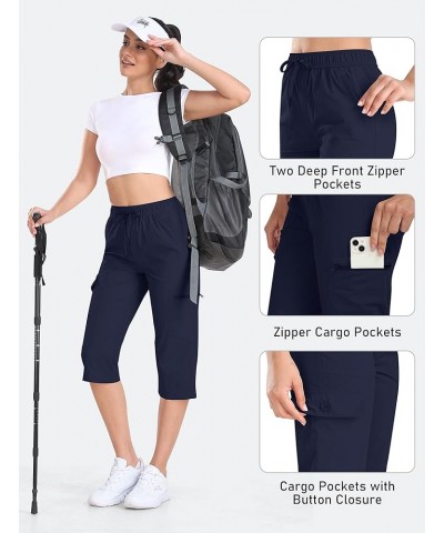 Women's Cargo Hiking Pants with Pockets Athletic Capris Pants for Women Quick Dry Lightweight Water Resistant A01 Navy $16.34...