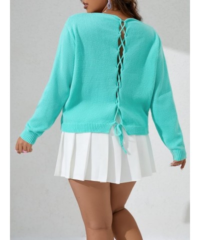 Women's Plus Size Casual Warm Sweater Plus Cable Knit Sweater Charming Mystery Special Beautiful (Color : Mint Blue, Size : X...