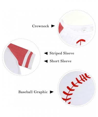 Womens Baseball Hoodies Long Sleeve Baseball Sweatshirt Pullover Loose Baseball Mom Shirts J2-white and Light Red $14.49 Hood...