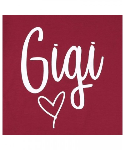 Gigi Shirts for Grandma Women Gigi Heart Graphic Tshirts Tops Letter Printed Short Sleeve Mimi Tees Shirt Red $9.17 T-Shirts