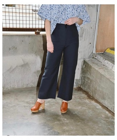 Women's High Waisted Wide Legged Pants with Pockets Classic Straight Ankle Jeans Cotton Cropped Pant Sand $28.60 Jeans