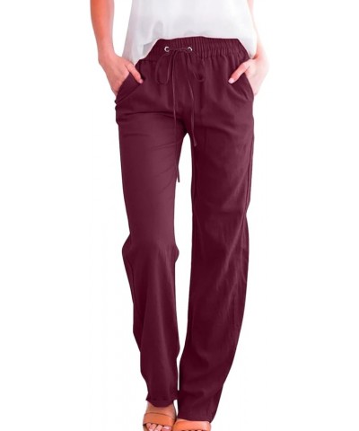 Womens Jogger Lounge Pants Lightweight Athletic Drawstring Sweatpants with Pockets Casual Workout Running Pants 01a-wine $7.8...