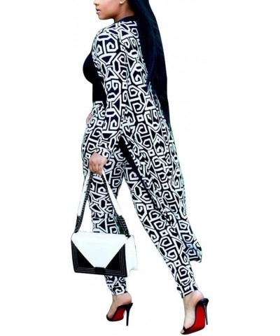 Women 2 Piece Outfits Plus Size Long Sleeve Maxi Cardigan Duster Pants Set Casual Cover Ups(S-4XL) $20.68 Suits