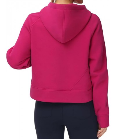 Women's Hoodies Fleece Lined Half Zip Pullover Sweatshirt Long Sleeve Crop Tops with Pockets Thumb Hole Pitaya Red $18.24 Act...