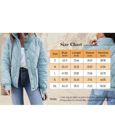 Womens Dolman Quilted Jackets Casual Button Down Winter Coats,Long Sleeve Stand Collar Lightweight Puffer Warm Outwear Army G...