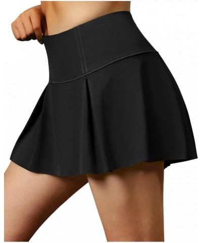 Women's Golf Tennis Skirt High Waist Pleated Workout Sports Skorts Skirts with Pocket Shorts Black $11.00 Skorts