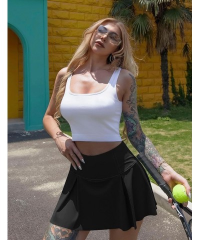 Women's Golf Tennis Skirt High Waist Pleated Workout Sports Skorts Skirts with Pocket Shorts Black $11.00 Skorts