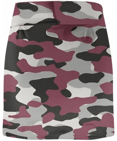 Womens Plus Size Tennis Skirt High Waist Elastic Camo Smocked Skirts Fashion Loose Fit Print Athletic Skorts Skirt 01 waterme...