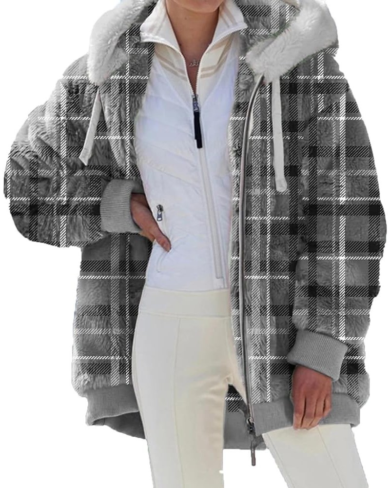 Heated Jackets For Women Wool Quilted Lightweight Coat Long Sleeve Turtleneck Zippered Hooded Jacket With Pockets 4-gray $19....