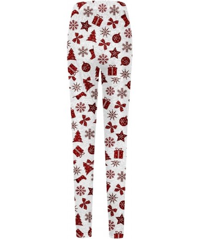 Leggings for Women High Waist Winter Pants Tummy Control Brushed Stretch Graffiti Print Tights Warm Ankle-Length Pant Z02-whi...