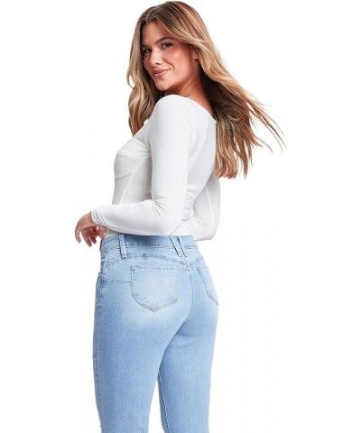 Women's Wannabettabutt Bootcut Jeans Light Blue $21.22 Jeans