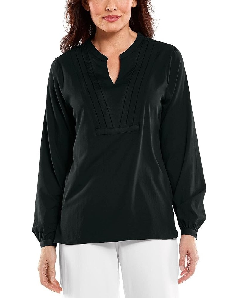 UPF 50+ Women's Katerini Fashion Top - Sun Protective Black $12.47 Blouses