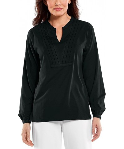 UPF 50+ Women's Katerini Fashion Top - Sun Protective Black $12.47 Blouses