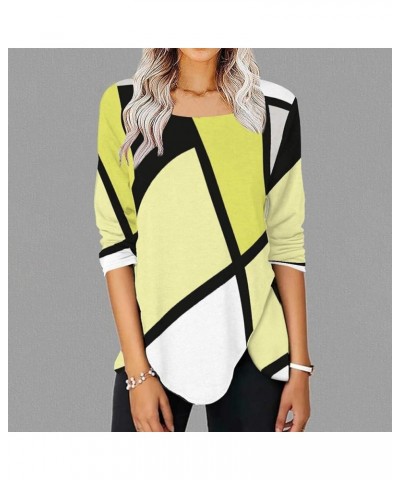 Womens Tops Dressy Casual Spring Summer 2023 Long Sleeve Zip Up Shirts Loose Side Button Going Out Tops Blouse Tunic E-yellow...