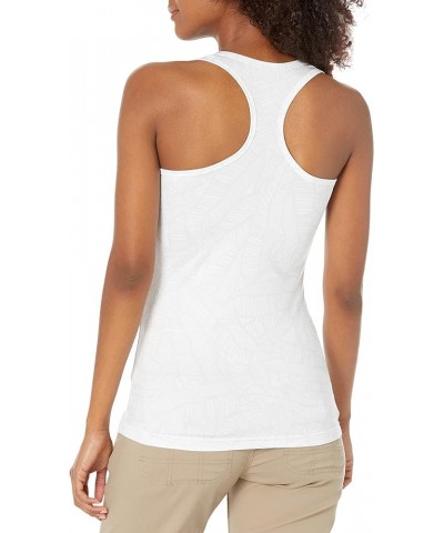 Women's Pursuit Top | Racer Back Tank with UPF Sun Protection Linear Leaf - White $8.08 Activewear