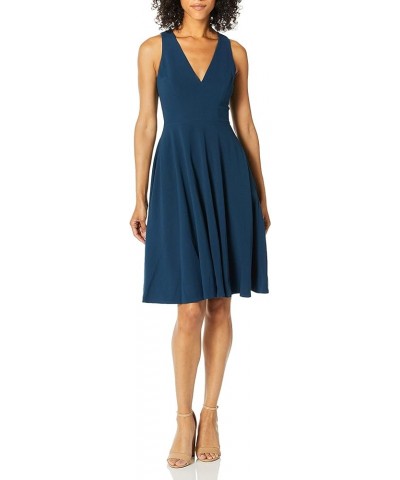 Women's Catalina Solid Sleeveless Fit & Flare Midi Dress Peacock Blue $64.11 Dresses