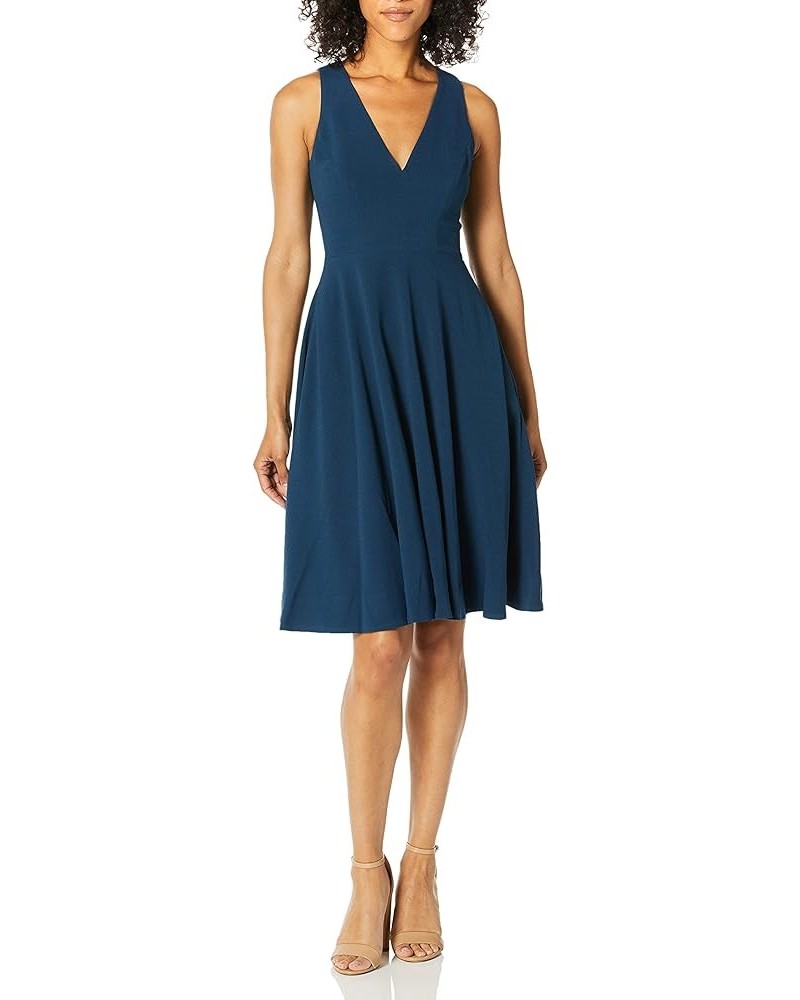 Women's Catalina Solid Sleeveless Fit & Flare Midi Dress Peacock Blue $64.11 Dresses