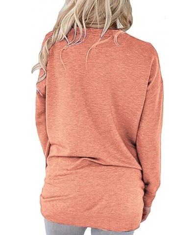 Womens Casual Loose Fit Shirts Long Sleeve Comfy T-Shirts Pullover Sweatshirts with Pockets F-orang $13.64 Hoodies & Sweatshirts