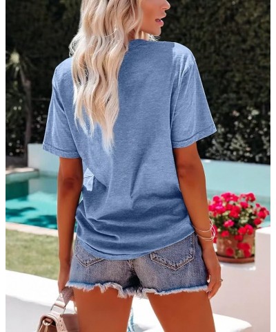 Womens Dandelion Graphic T-Shirts Teen Girls Cute Sunflower Trendy Clothes Casual Tee Tops B Light Blue $12.23 T-Shirts