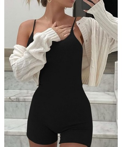 Scrunch Butt Jumpsuit for Women Seamless Yoga Short Bodycon Tummy Control Sleeveless Srtetch One Piece Rompers 1 Black $12.25...