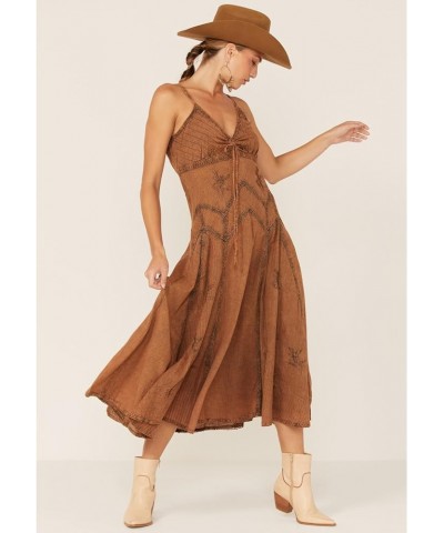 Copper Spaghetti Strap Long Womens Dress HC62 Copper $34.45 Dresses