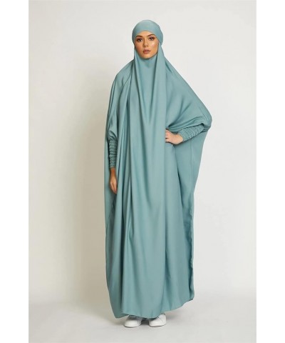 Women's Muslim Abaya One-Piece Prayer Dress Islamic Jilbab Eid Formal Gown Kaftan Hijab Loose Covered Dress 7 $23.93 Swimsuits