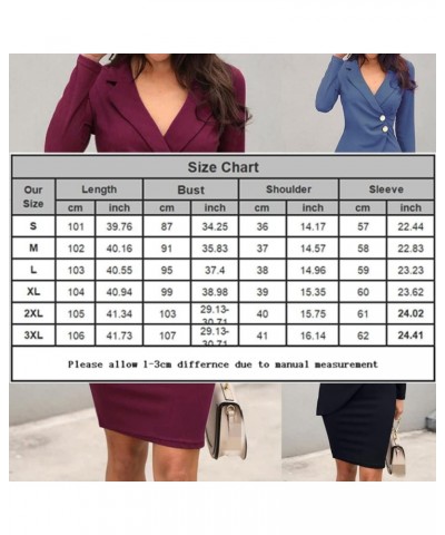 Women's Long Sleeve V Neck Work Dresses Office Business Knee Length Pencil Bodycon Dress Cocktail Party 03-burgundy $18.69 Dr...