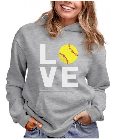 Softball Gifts Hoodies for Teen Girls Women Fans Love Sweatshirts Hoodie Hoodie / Gray $13.74 Hoodies & Sweatshirts