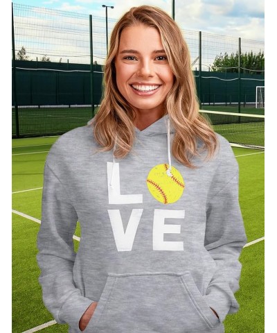 Softball Gifts Hoodies for Teen Girls Women Fans Love Sweatshirts Hoodie Hoodie / Gray $13.74 Hoodies & Sweatshirts