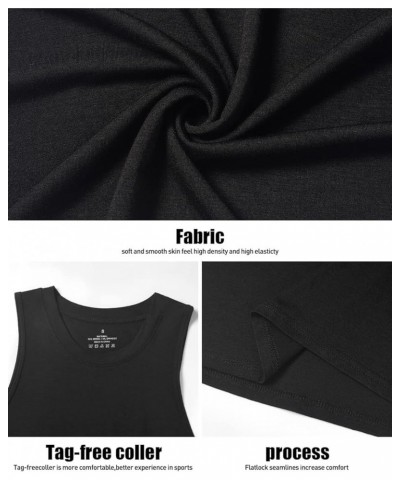 High Neck Flowy Crop Tank for Women Yoga Cropped Tank Tops Basic Sleeveless Athletic Workout Undershirt 4 Pack D-black $10.32...