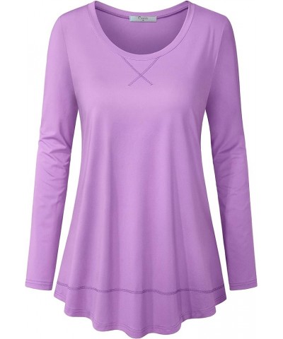 Cestyle Workout Tops for Women Yoga Tops  Running Shirts Activewear Tee Shirt 107-cooling Purple (Long Sleeve) $13.60 Activewear