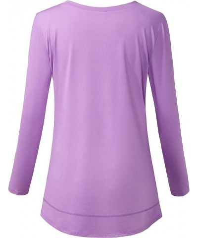 Cestyle Workout Tops for Women Yoga Tops  Running Shirts Activewear Tee Shirt 107-cooling Purple (Long Sleeve) $13.60 Activewear