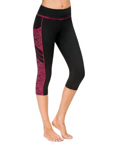 Women's High Waist Yoga Pants with Pockets,Workout Running Yoga Leggings for Women Bk/Rose $12.50 Activewear