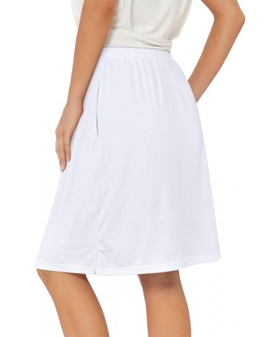 Tennis Skirts for Women with Pockets Athletic Knee Length Golf Casual Skorts Shorts Sports Drawstring Waist Skirt White $12.2...