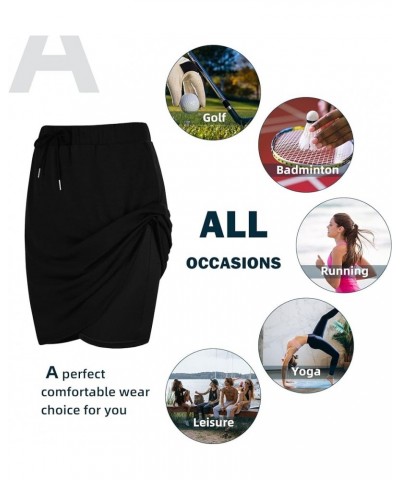 Tennis Skirts for Women with Pockets Athletic Knee Length Golf Casual Skorts Shorts Sports Drawstring Waist Skirt White $12.2...