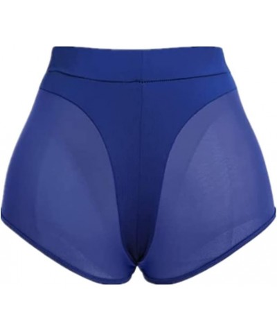 Women’s Yoga Booty Shorts High Waist Workout Gym Dance Hot Pants Style-3 Blue $9.12 Shorts